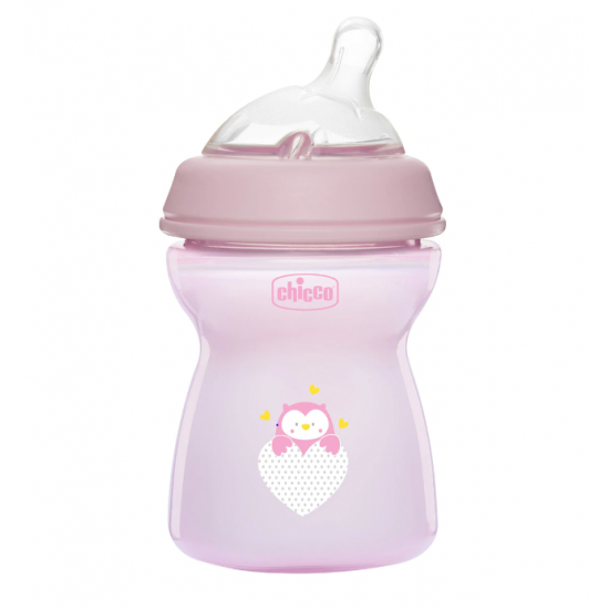 Chicco NaturalFeeling Bottle Medium Flow Pink 250ml +2m