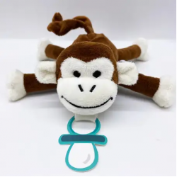 Babyworks | Bibipals Pacifier Holder | Monkey Brown