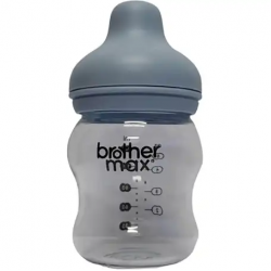 Brother Max | Wide-neck Glass Feeding Bottle | Blue | 160ml