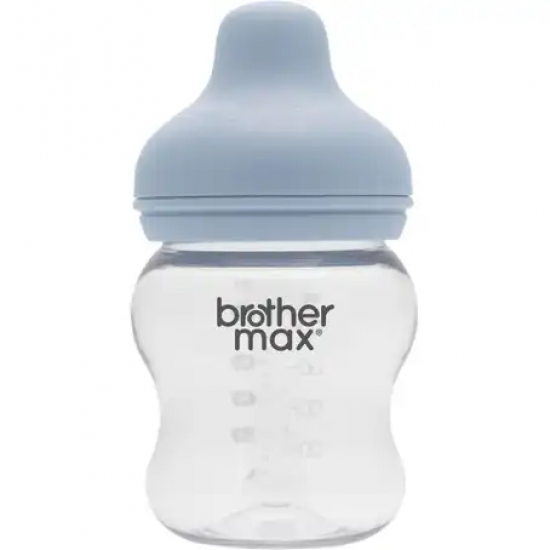 Brother Max | Wide-neck Plastic Feeding Bottle | Blue | 160ml