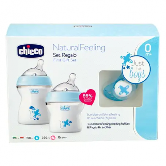 Chicco Gift Set Natural Feeling Boy 3 Bottles