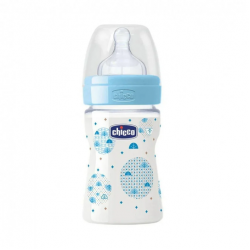 Chicco Plastic Bottle Well Beeing Boy Silicon 0M+ 150 ml