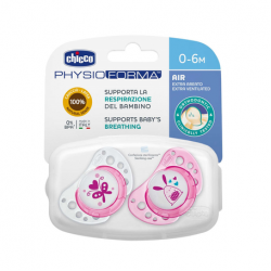 Chicco Soother Ph.Air Pink Latx 0-6m 2pcs B