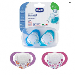 Chicco Soother Ph.Compact Pink Sil 6-12m 2pcs B