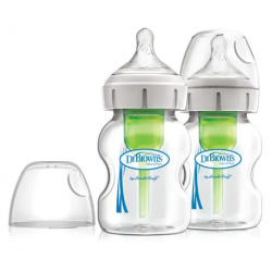 Dr. Brown's Bottle Glass Wide Neck  Anti-Colic Technology BPA-Free Materials