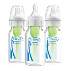 Dr. Brown's Bottle Plastic Narrow Neck 120ml 3 Pack  Pediatrician-Recommended Anti-Colic Technology