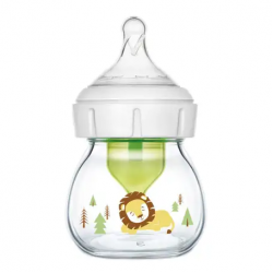 Drbrown Bottle Glass Wide Neck Lion Deco 60ml  baby bottle glass material