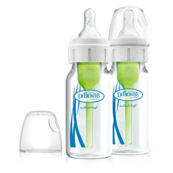 Drbrown Feeding Bottle Glass Narrow Neck 120ml 2 Pack  Anti-colic technology BPA-free materials