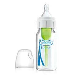 Drbrown Feeding Bottle Glass Narrow Neck 120ml  Ventilated System Anti-colic design