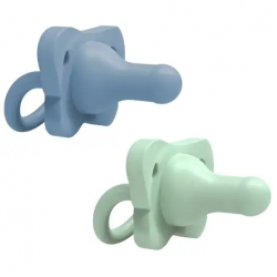 Drbrown Pacifier Silicon Happypaci Blue & Gren 2 Pack