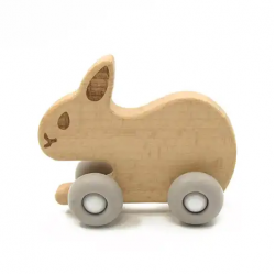 Luqu | Silicone + Wood Teether | Rabbit