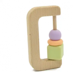 Luqu | Silicone + Wood Teether | Saw