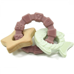 Luqu | Silicone + Wood Teether | Star