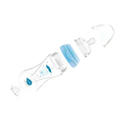 Nuvita | Anti-colic Baby Bottle | Clear/Blue | 330 ML