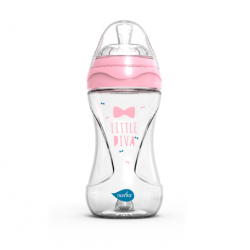 Nuvita | Anti-colic Baby Bottle | Clear/Pink | 250 ML