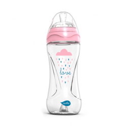 Nuvita | Anti-colic Baby Bottle | Clear/Pink | 330 ML