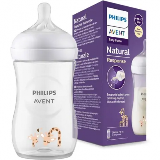 Philips Avent Natural 3.0 Feeding Bottle Girrafe 260ml X1