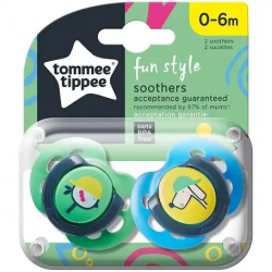 Tommee Tippee Soothers - Fun Style (0-6 M) - 2 pcs