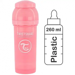 Twistshake Anti-Colic Pastel Pink 260 ml  Anti-Colic Bottle Pastel Pink Design Baby Feeding