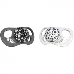 Twistshake 2x Pacifier Black White 6+m