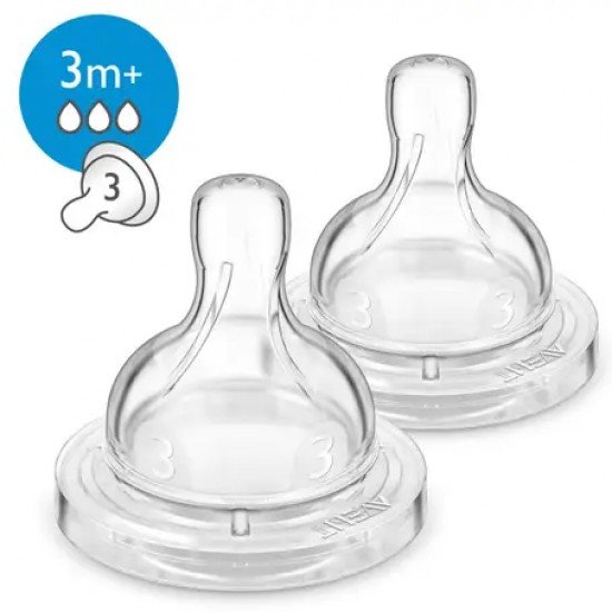 Avent Classic Plus Teats +3M 2 pcs