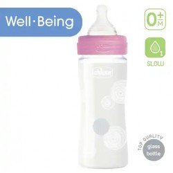 Chicco Feeding Bottle Well Being Glass Girl 240 Ml