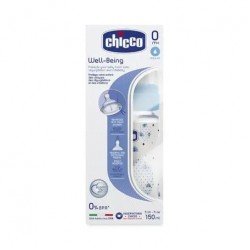 Chicco Plastic Bottle Well Beeing Boy Silicon 0M+ 150 ml