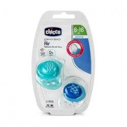 Chicco Soother Ph.Air Blue Sil 6-16m 2pcs B