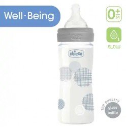 Chicco Well Being Glass Bottle Slow 240ml