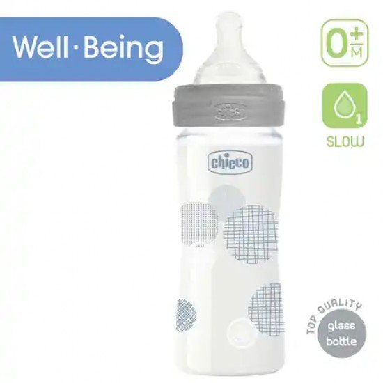 Chicco Well Being Glass Bottle Slow 240ml