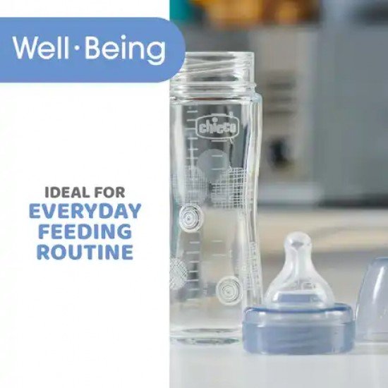 Chicco Well Being Glass Bottle Slow 240ml