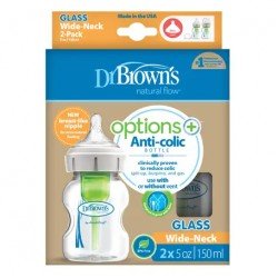 Dr. Brown's Bottle Glass Wide Neck  Anti-Colic Technology BPA-Free Materials