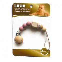 Luqu | Silicone Pacifier Beads | Pink Wood