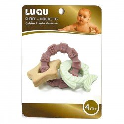 Luqu | Silicone + Wood Teether | Star