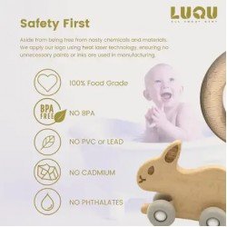 Luqu | Silicone + Wood Teether | Rabbit