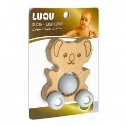 Luqu | Silicone + Wood Teether | Wheelie Toy