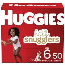 Huggies Little Snugglers Comfortable Wetness Indicator Hypoallergenic Fragrance Free Lotion Free Paraben Free Chlorine Free Latex Free Diapers - Size 6, Choose your package