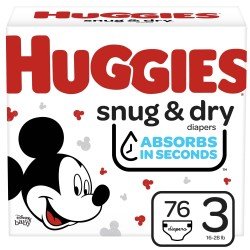 Huggies Snug & Dry Baby Diapers, Size 3, Choose your package