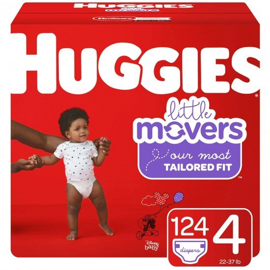 Huggies Little Movers Baby Diapers, Size 4, Choose your package