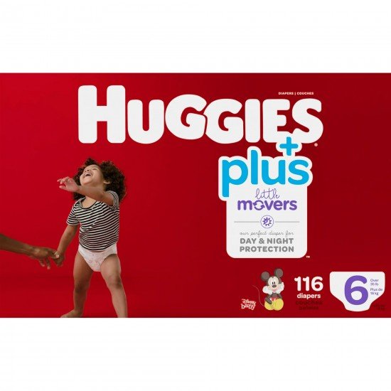 Huggies Plus Little Movers Diapers, Size 6 (116 Ct)