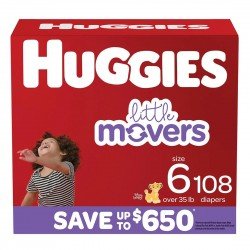 Huggies Little Movers Baby Diapers, Size 6 Four Years and up, 108 Ct