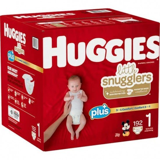 Huggies Little Snugglers Diapers, Size 1 - 192 Ct