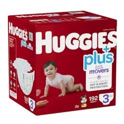 Huggies Plus Little Movers Diapers, Size 3 - 192 Ct