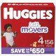 Huggies Little Movers Baby Diapers, Size 4, Choose your package