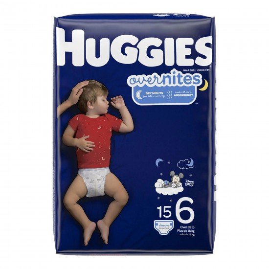 Huggies Overnites Baby Baby Diaper Size 6, Over 35 lbs, 15 Ct