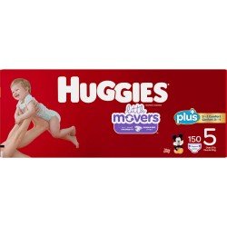 Huggies Plus Little Movers Diapers, Size 5, 150 Ct