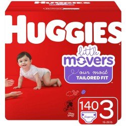 Huggies Little Movers Baby Diapers, Size 3, 140 Ct, Huge Pack