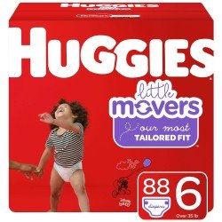 Huggies Little Movers Baby Diapers, Size 6, 88 Ct, Huge Pack