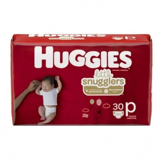 Huggies Little Snugglers Diapers, Preemie (Up to 6 Pounds), 30 Ct