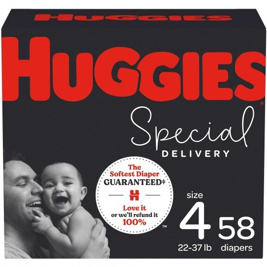 Huggies Special Delivery Hypoallergenic Baby Diapers, Size 4, 58 Ct